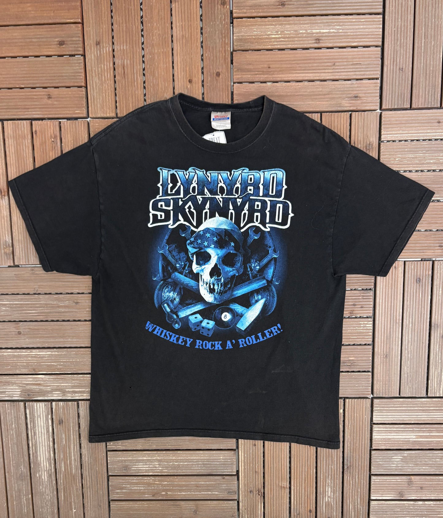 Lynyrd Skynyrd Whiskey Rock A' Roller Graphic Tee | Size X-Large | Vintage 2000s Country Rock Band Black T-Shirt |