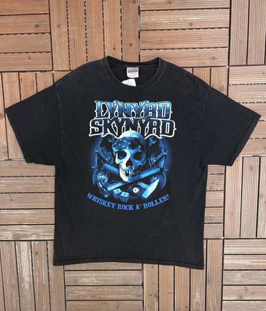 Lynyrd Skynyrd Whiskey Rock A' Roller Graphic Tee | Size X-Large | Vintage 2000s Country Rock Band Black T-Shirt |
