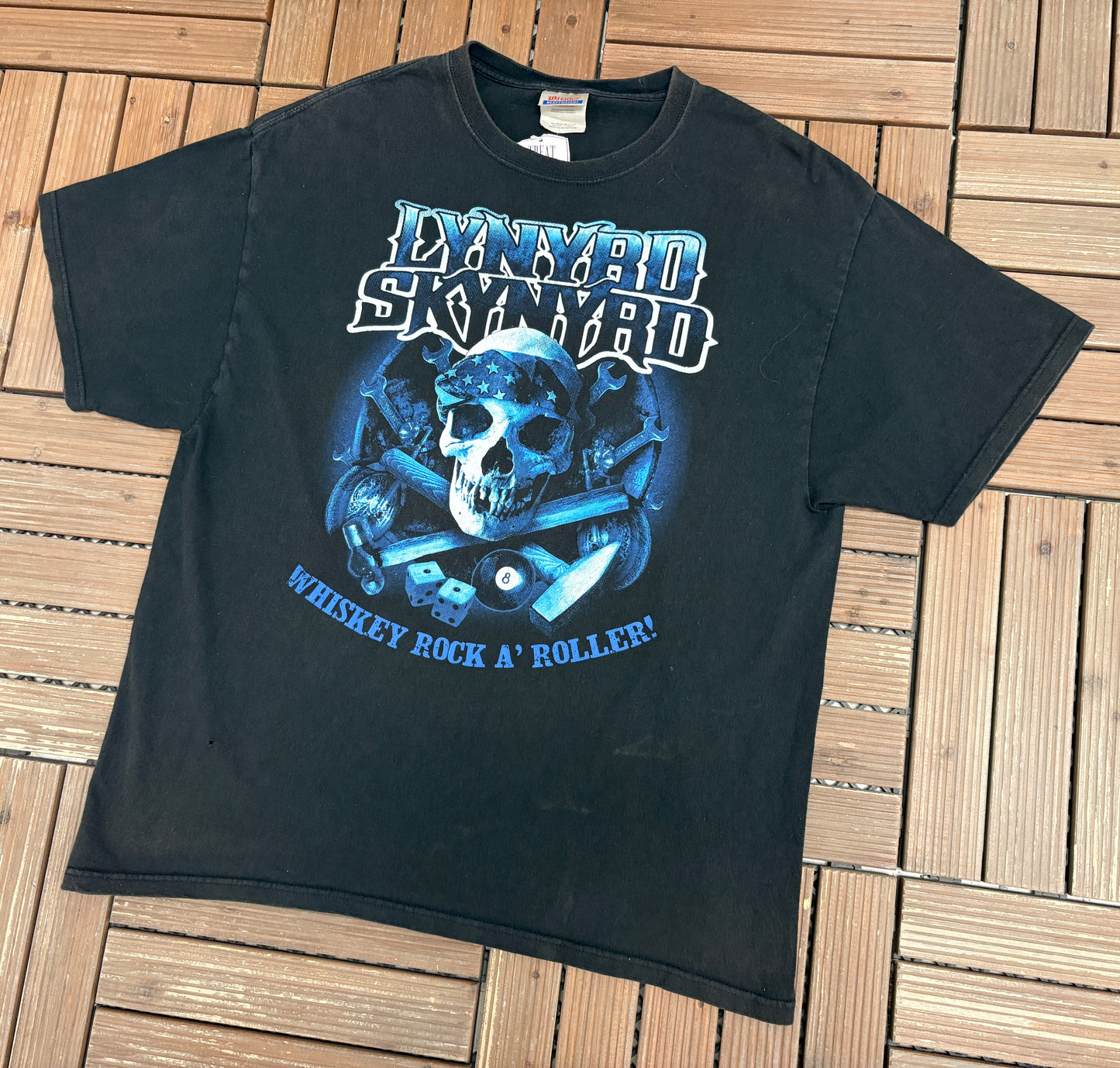 Lynyrd Skynyrd Whiskey Rock A' Roller Graphic Tee | Size X-Large | Vintage 2000s Country Rock Band Black T-Shirt |