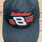 Dale Earnhardt Jr. Budweiser Graphic Hat | Metal Clasp | Vintage 2000s NASCAR Racing Black Cap |