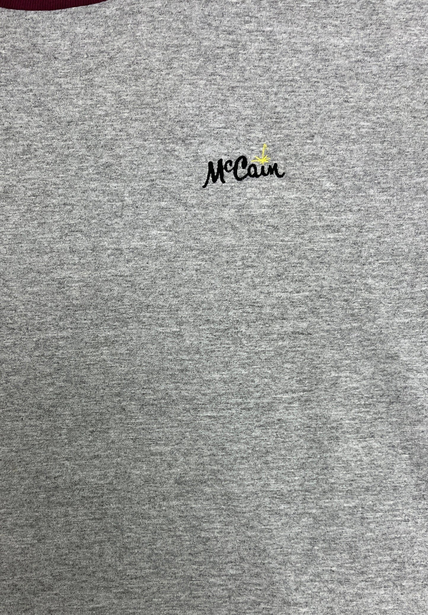 McCain Small Embroidered Logo Graphic Tee | Size XX-Large | Vintage 1990s Promotional Grey T-Shirt | Made in USA |