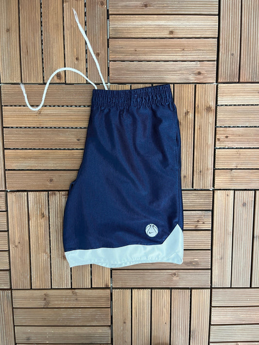 Nike Basketball Graphic Shorts | Size Large | Vintage 2000s Branded Nike White & Blue Shorts |