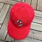 Mickey Mouse Golfer Embroidered Graphic Hat | Adjustable With Strap Back | Vintage 2000s Disney Cartoon Red Cap |