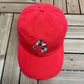 Mickey Mouse Golfer Embroidered Graphic Hat | Adjustable With Strap Back | Vintage 2000s Disney Cartoon Red Cap |