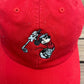 Mickey Mouse Golfer Embroidered Graphic Hat | Adjustable With Strap Back | Vintage 2000s Disney Cartoon Red Cap |