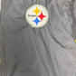 Pittsburgh Steelers Graphic Puffer Jacket | Size Youth Large | Vintage 1990s NFL Football Black Puffer Jacket |