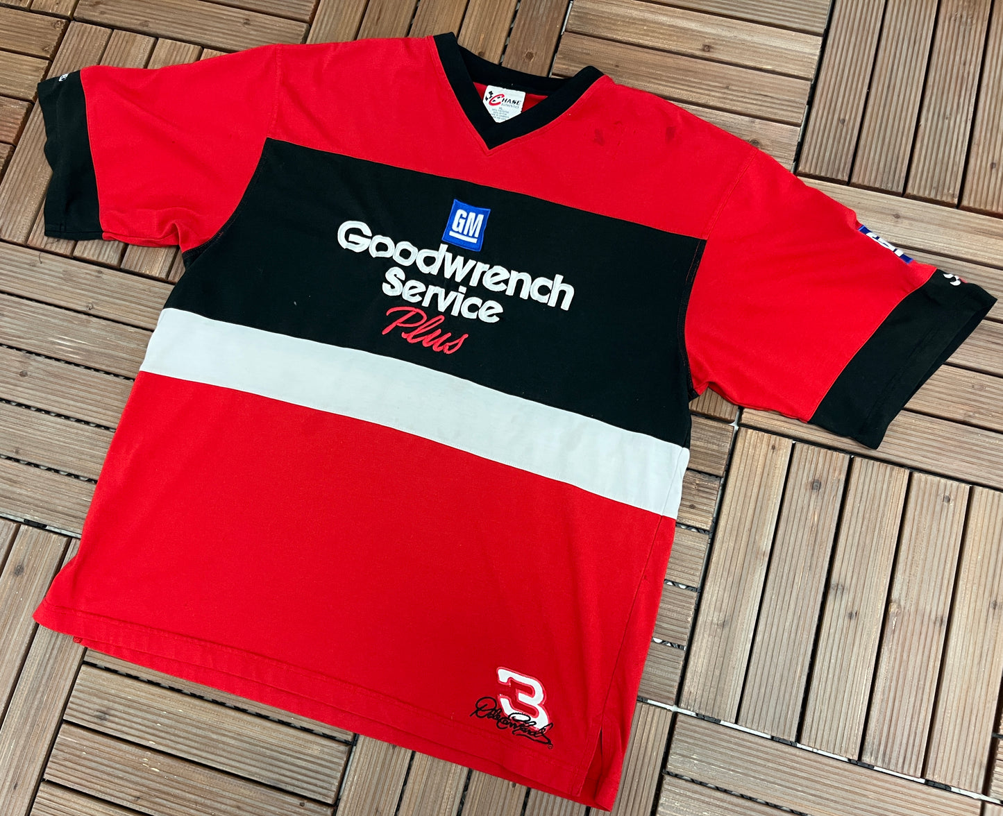 Dale Earnhardt Goodwrench Service Graphic Tee | Size X-Large | Vintage 2000s NASCAR Racing Red T-Shirt | Free Shipping to USA |