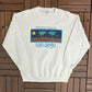 San Diego Pacific Oasis Graphic Crewneck | Size X-Large | Vintage 1990s Tourist White Sweater |