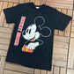 Mickey Mouse Graphic Tee | Size Large | Vintage 1990s Disney Cartoon Black T-Shirt |
