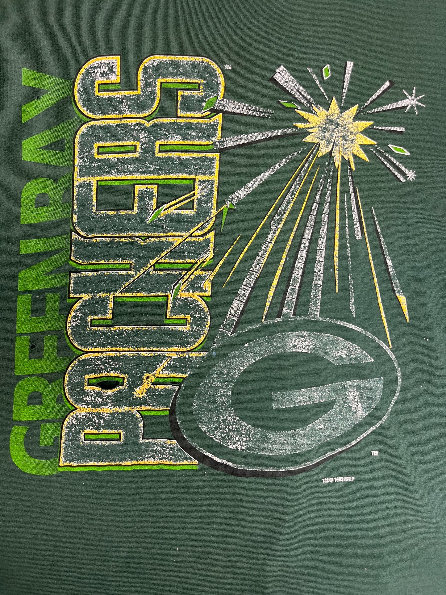 Green Bay Packers Graphic Tee | Size XX-Large | Vintage 1990s NFL Football Single Stitch Distressed Green T-Shirt |