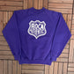 Roca Authentic Graphic Crewneck | Size XX-Large | Vintage 1980s Branded Promotional Purple Sweatshirt |
