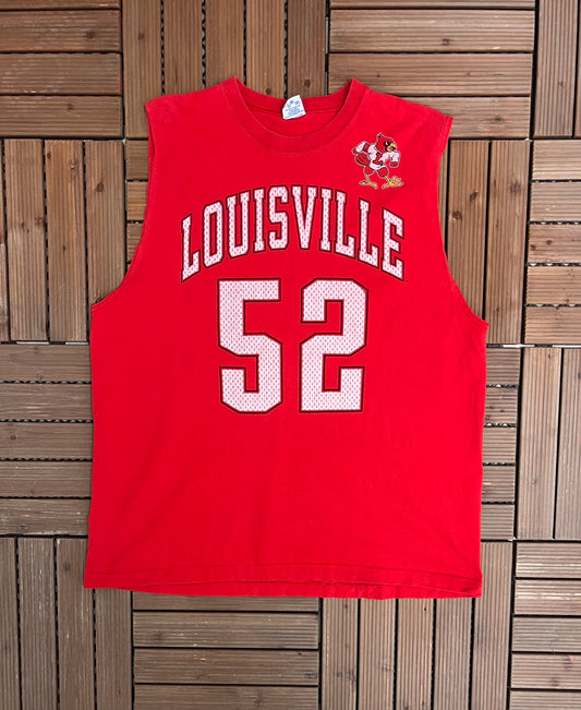 Louisville Cardinal Basketball Graphic Tee | Size XX-Large | Vintage 1990s College Basketball Red T-Shirt |