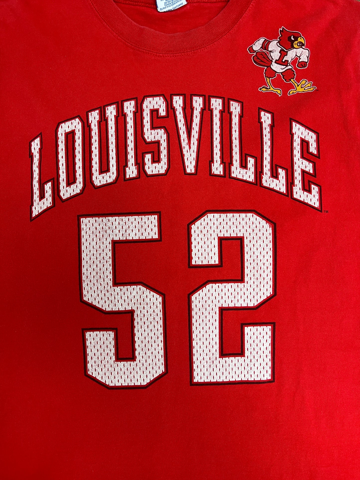 Louisville Cardinal Basketball Graphic Tee | Size XX-Large | Vintage 1990s College Basketball Red T-Shirt |