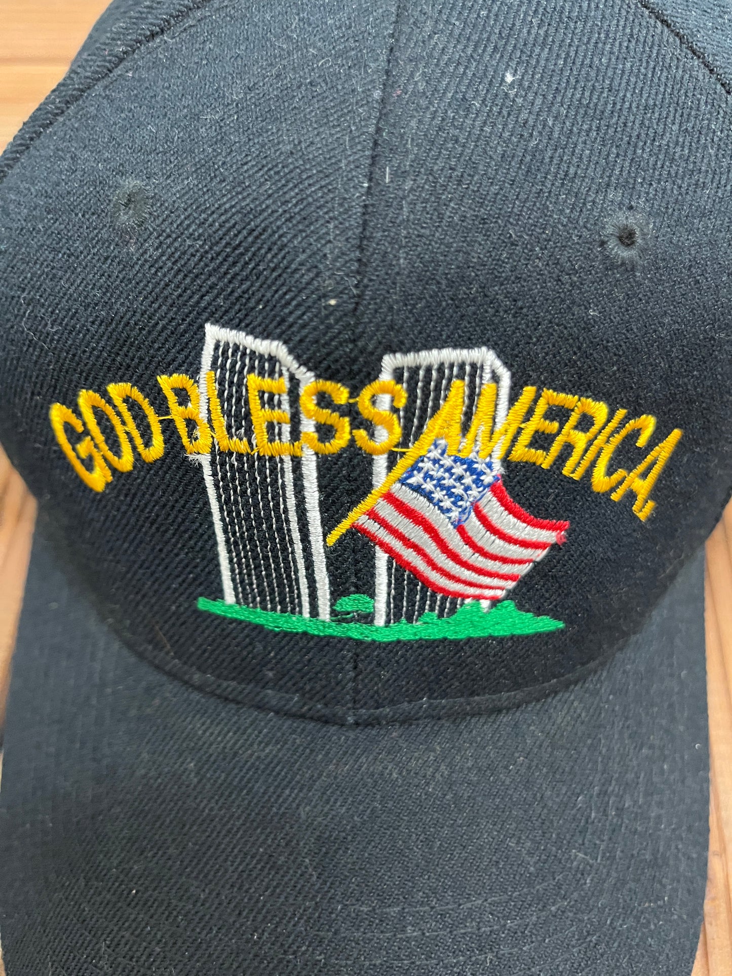 God Bless America Embroidered Graphic Hat | Adjustable With Strap Back | Vintage Promotional Black Cap | Free Shipping to America |