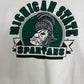 Michigan State Spartans Graphic Crewneck | Size Large | Vintage 1980s Made in USA College White Sweater |