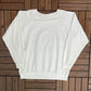 Michigan State Spartans Graphic Crewneck | Size Large | Vintage 1980s Made in USA College White Sweater |
