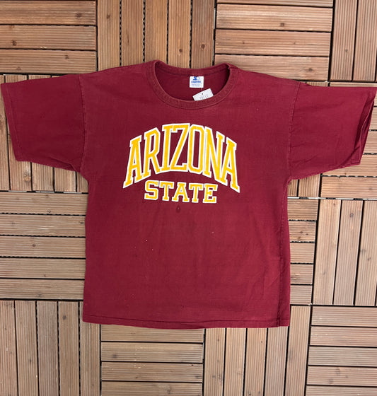 Arizona State Sun Devils Graphic Tee | Size X-Large | Vintage 1990s College Sports Red T-Shirt | Starter Made in USA |