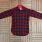 Pendleton Pure Virgin Wool Grey Flannel Shirt | Size Large | Vintage 1990s Red Button Down | Made in USA |