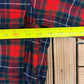 Pendleton Pure Virgin Wool Grey Flannel Shirt | Size Large | Vintage 1990s Red Button Down | Made in USA |