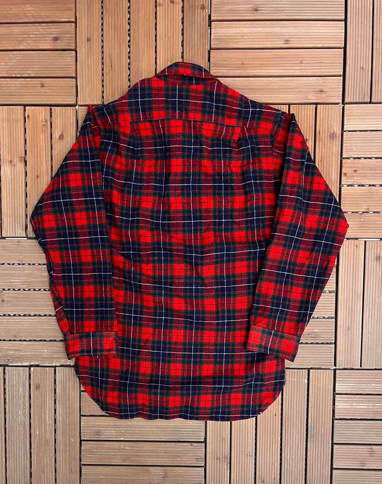 Pendleton Pure Virgin Wool Grey Flannel Shirt | Size Large | Vintage 1990s Red Button Down | Made in USA |