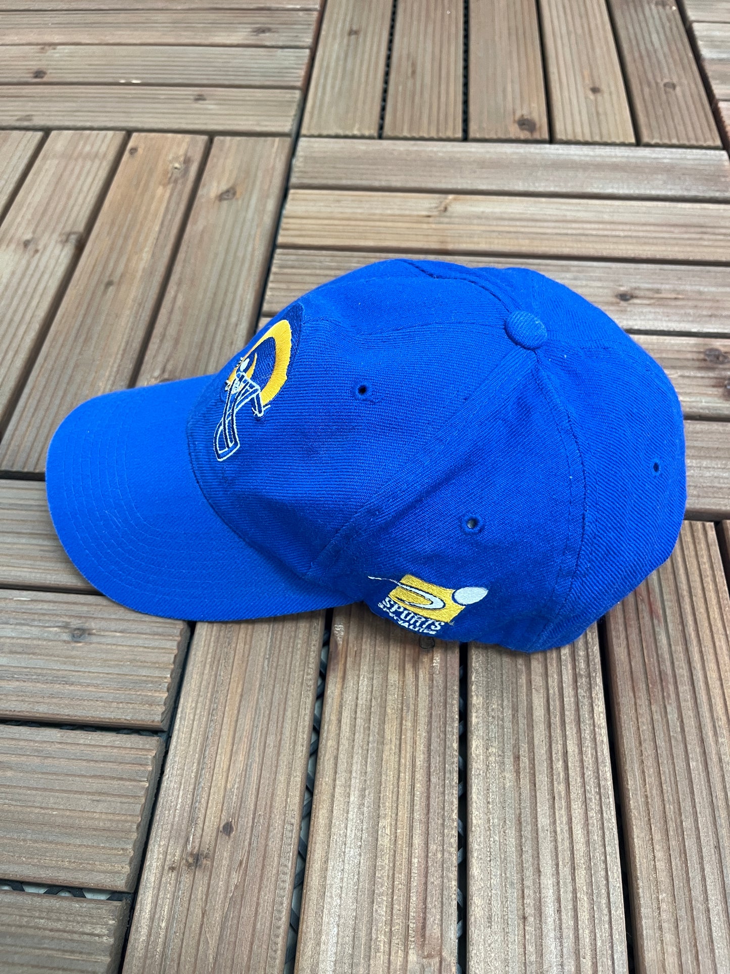 St. Louis Rams Embroidered Graphic Hat | Snap Back | Vintage 1990s Sports Specialties Blue NFL Football Cap |