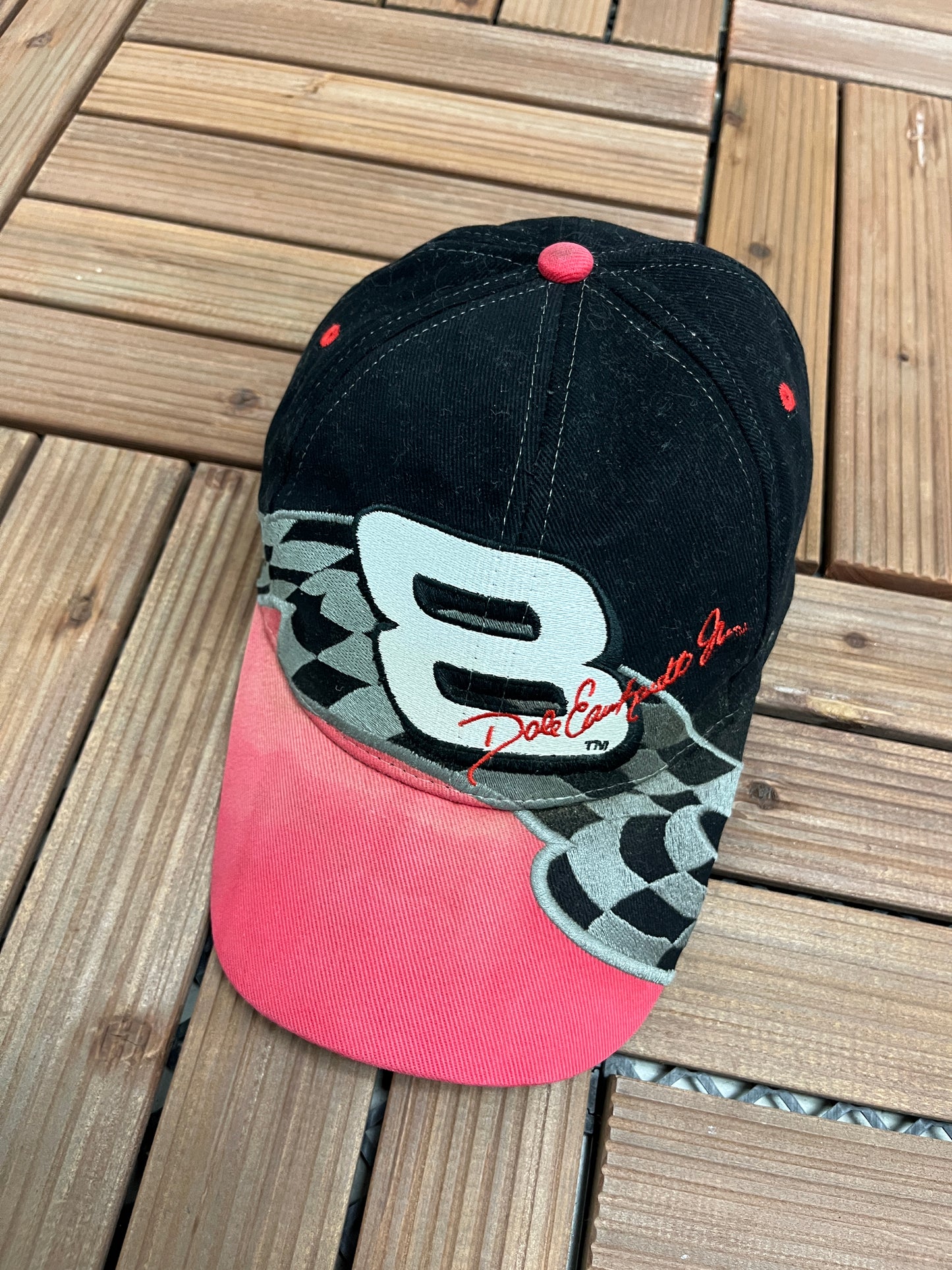 Dale Earnhardt Jr. Embroidered Graphic Hat | Snap Back | Vintage 2000s NASCAR Racing Black Cap |