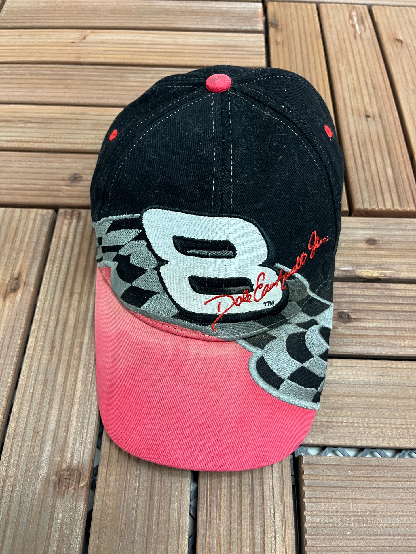 Dale Earnhardt Jr. Embroidered Graphic Hat | Snap Back | Vintage 2000s NASCAR Racing Black Cap |