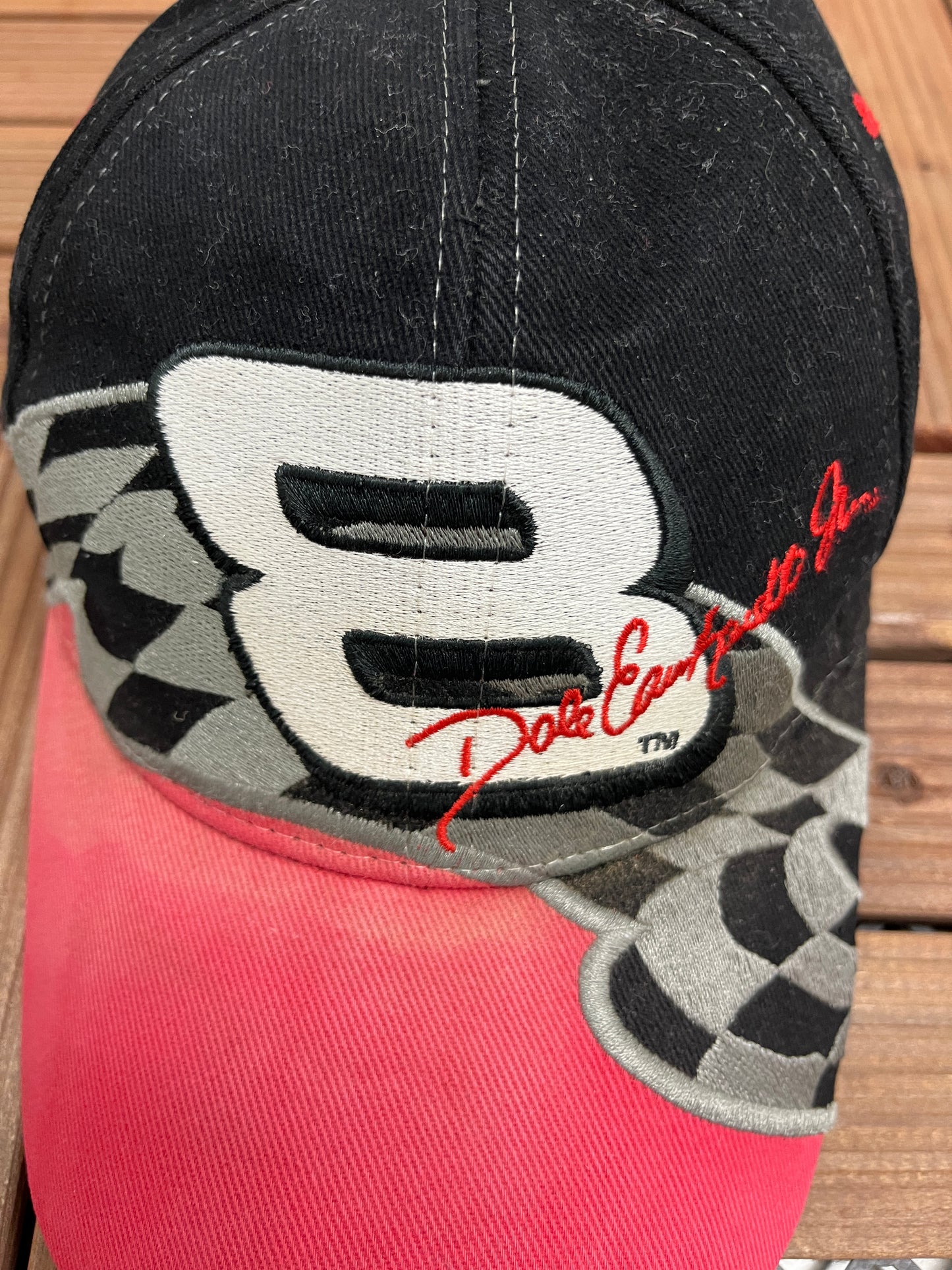 Dale Earnhardt Jr. Embroidered Graphic Hat | Snap Back | Vintage 2000s NASCAR Racing Black Cap |