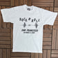 Rock N' Roll Loma Prieta Earthquake San Francisco 1989 Graphic Tee | Size Medium | Vintage 1980s Promotional Single Stitch White T-Shirt |