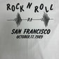 Rock N' Roll Loma Prieta Earthquake San Francisco 1989 Graphic Tee | Size Medium | Vintage 1980s Promotional Single Stitch White T-Shirt |