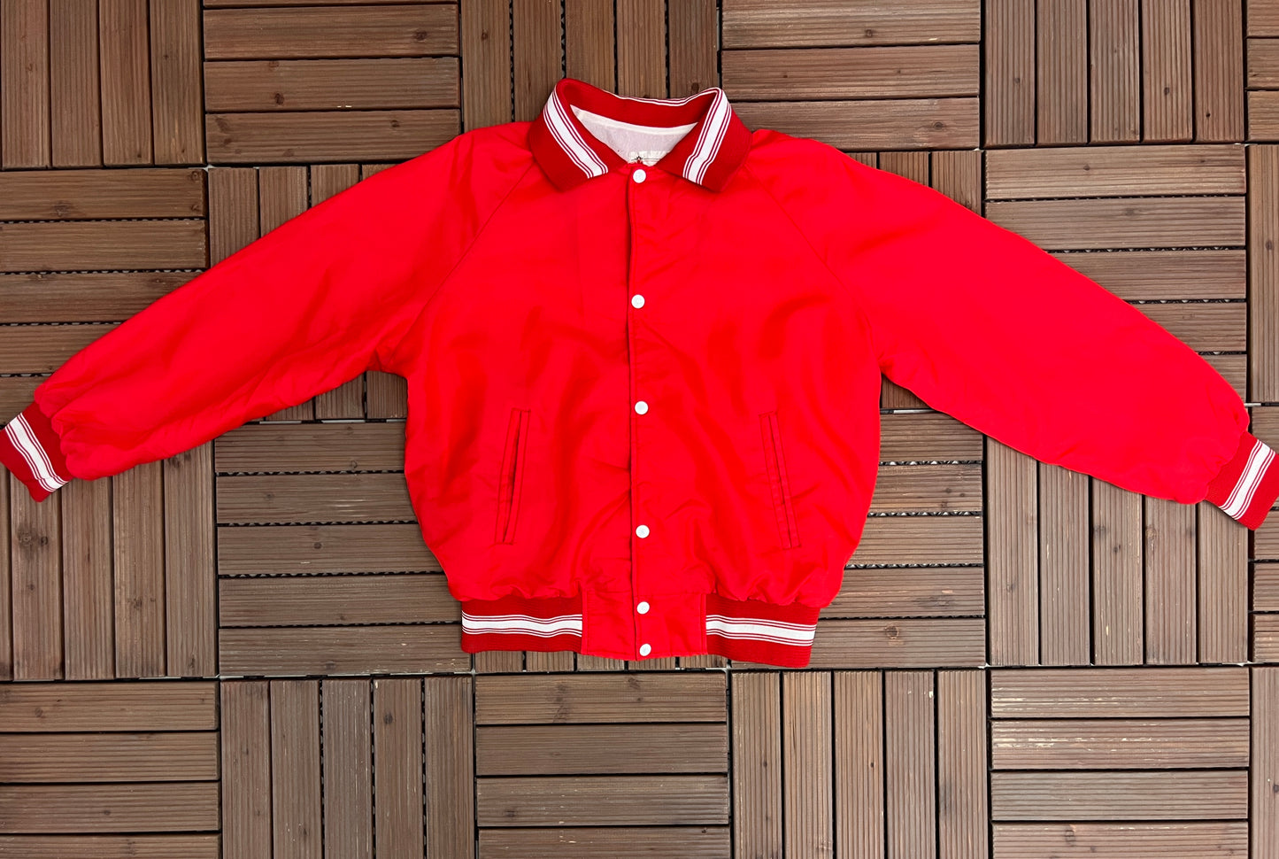 Lacroix Sports Nepean Graphic Jacket | Size Large | Vintage 1990s Varsity Style Bomber Jacket |