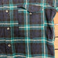Pendleton Pure Virgin Wool Flannel Shirt | Size Medium | Vintage 1990s Blue & Green Button Down | Made in USA |