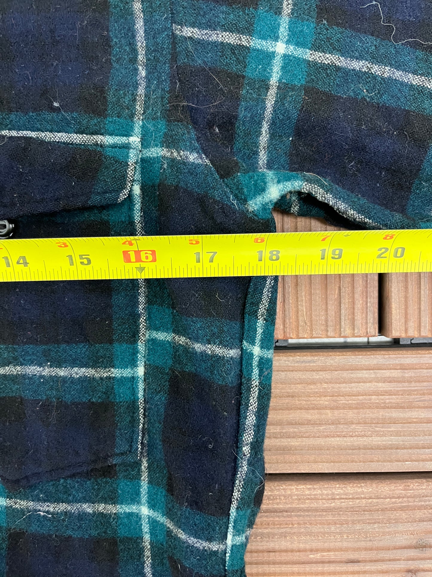 Pendleton Pure Virgin Wool Flannel Shirt | Size Medium | Vintage 1990s Blue & Green Button Down | Made in USA |