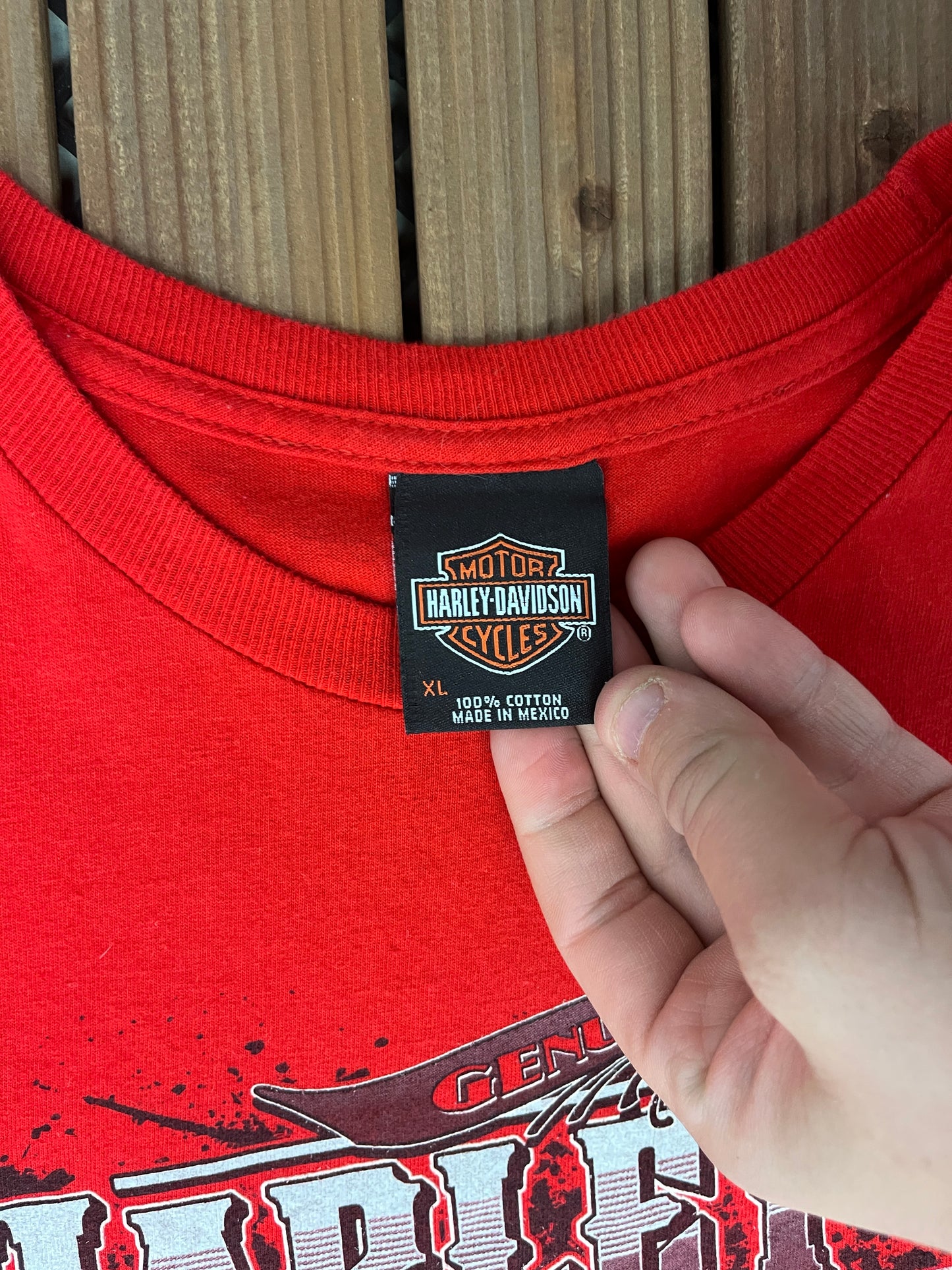 Harley Davidson Lexington, Kentucky Graphic Tee | Size X-Large | Vintage 2000s Biker Red T-Shirt |