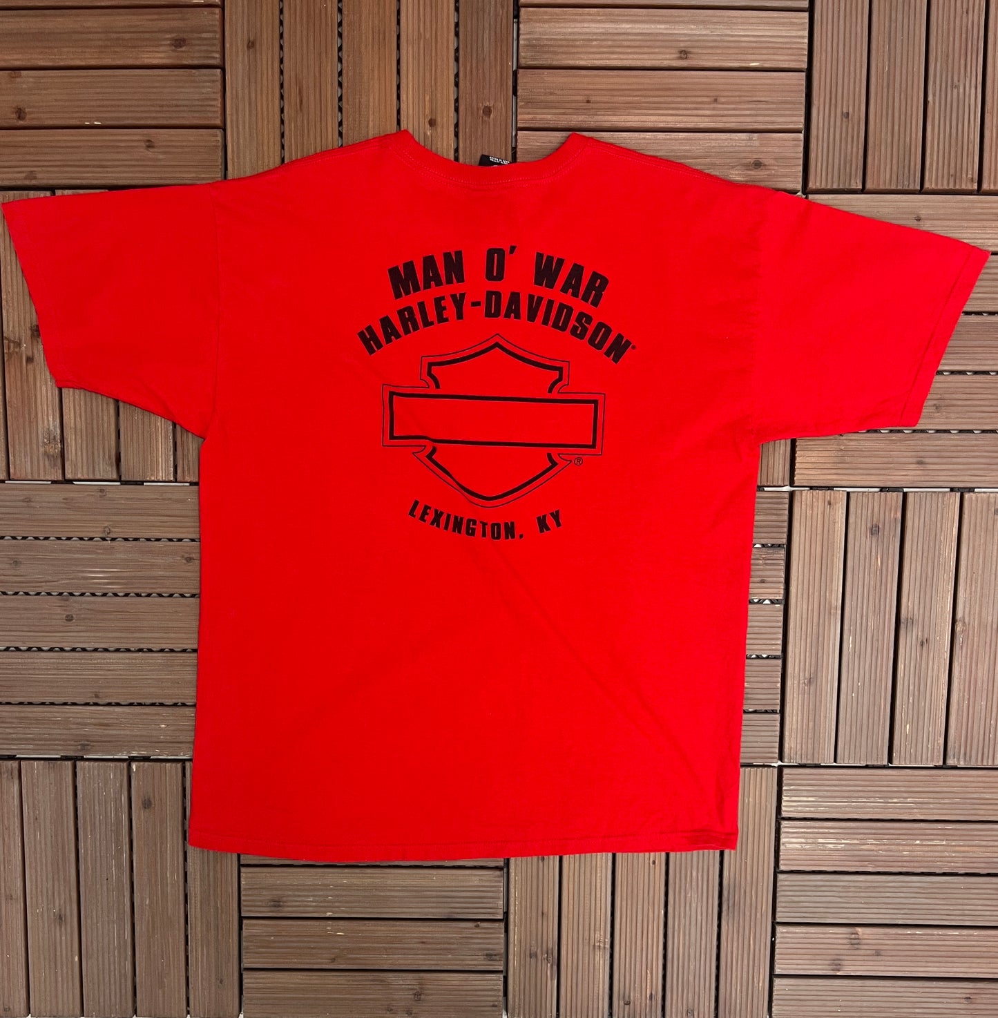 Harley Davidson Lexington, Kentucky Graphic Tee | Size X-Large | Vintage 2000s Biker Red T-Shirt |