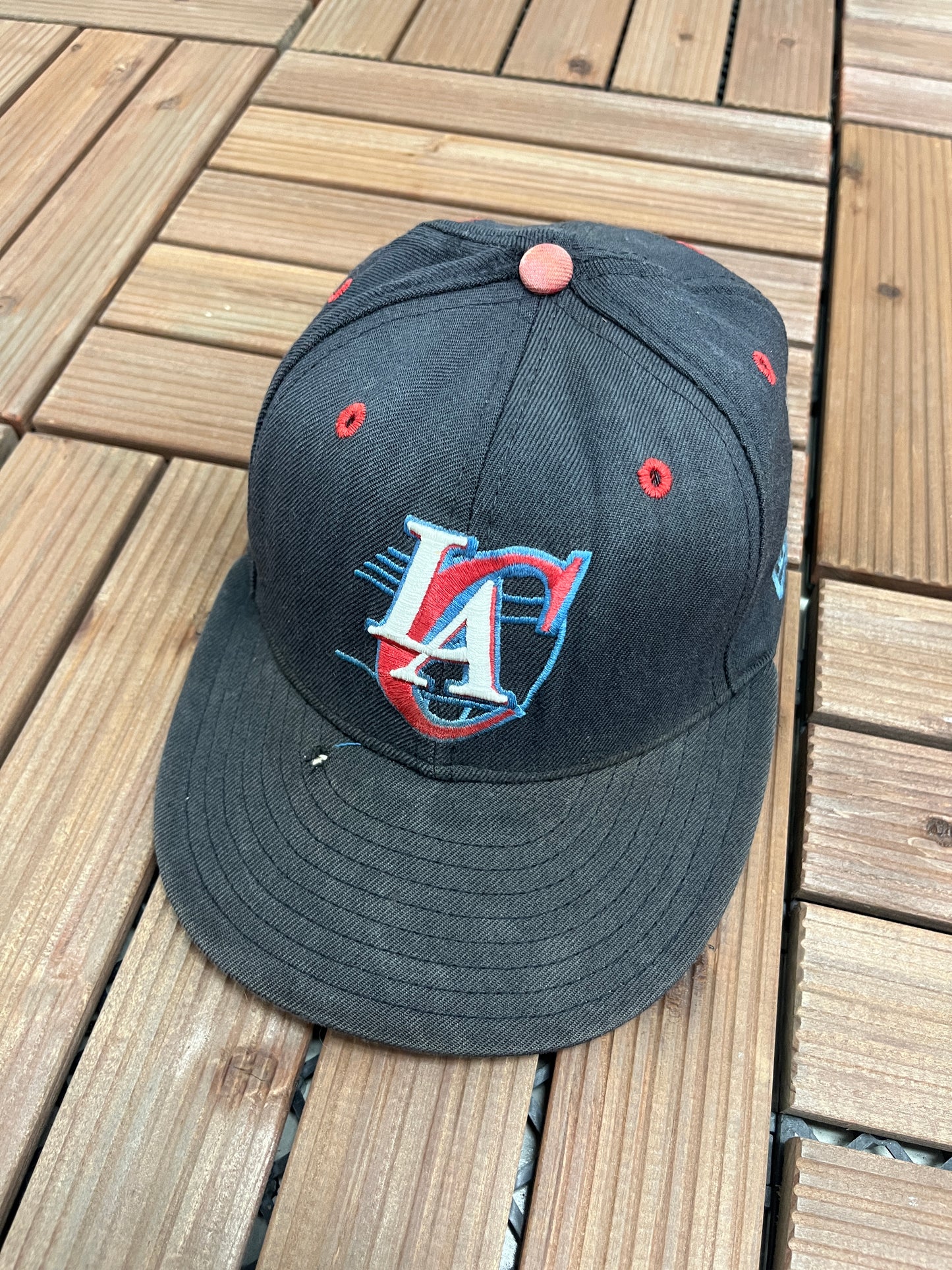 Los Angeles Clippers Graphic Hat | Size 7 1/4 | Vintage 2000s NBA Basketball Black Cap |