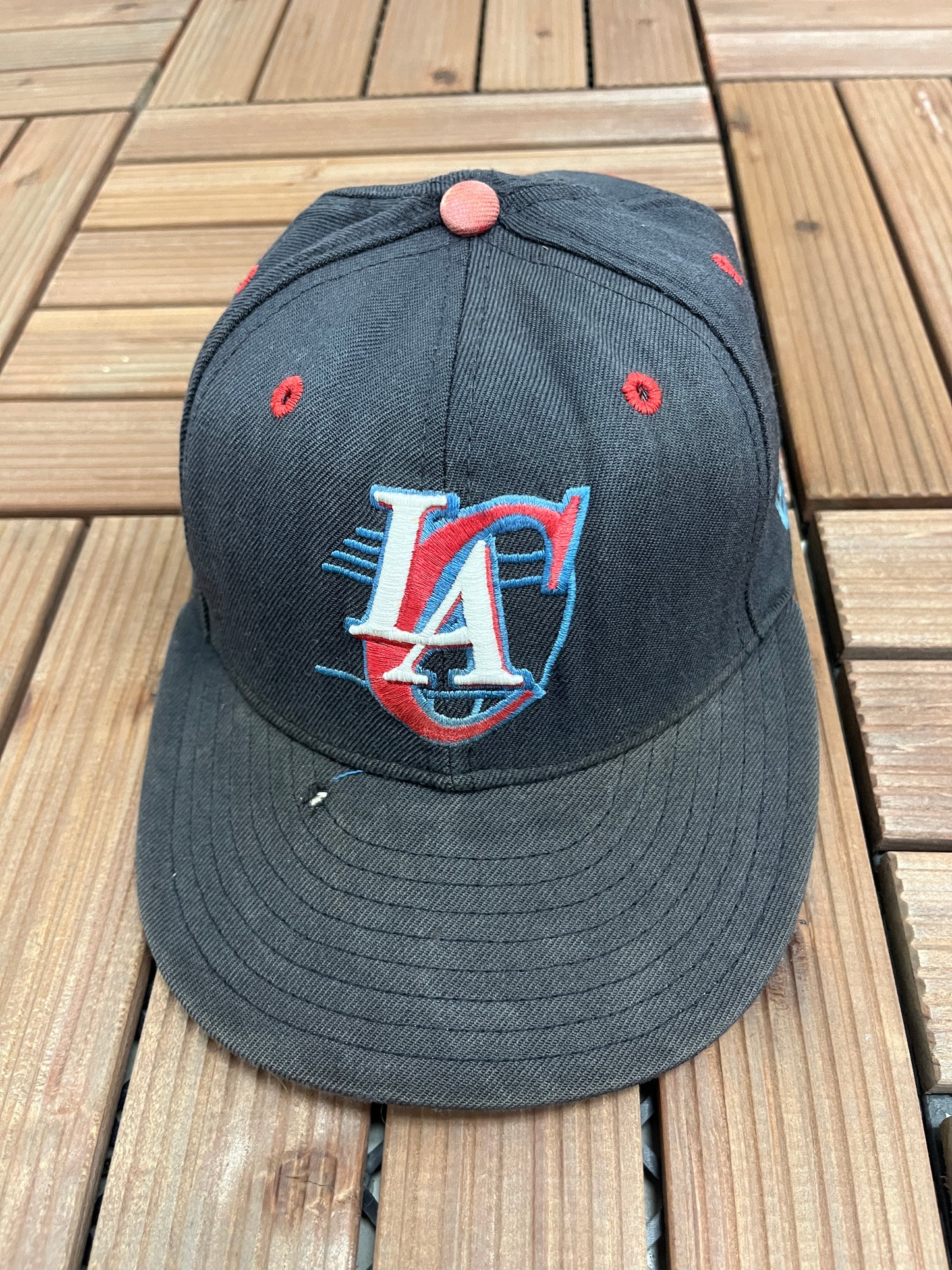 Los Angeles Clippers Graphic Hat | Size 7 1/4 | Vintage 2000s NBA Basketball Black Cap |