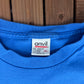 Last Flight Out Graphic Tee | Size X-Large | Vintage 1990s Made in USA Blue T-Shirt |