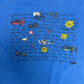 Last Flight Out Graphic Tee | Size X-Large | Vintage 1990s Made in USA Blue T-Shirt |