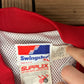 Dupont Racing Embroidered Graphic Windbreaker Jacket | Size X-Large | Vintage 1990s Racing Red Windbreaker Coat |