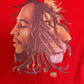 Bob Marley Half Lion Graphic Tee | Size XX-Large | Vintage 2000s Promotional Reggae Music Red T-Shirt |