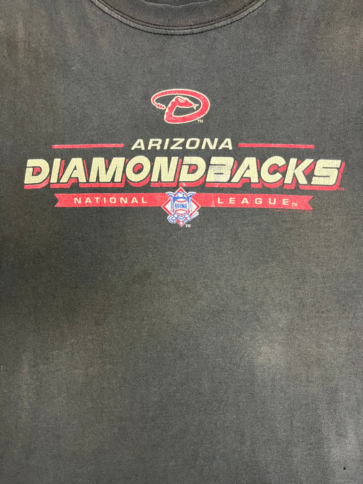 Arizona Diamondbacks Graphic Tee | Size X-Large | Vintage 2000s MLB Baseball Faded Black T-Shirt |