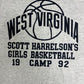 Scott Harrelson's West Virginia Basketball Camp Graphic Tee | Size Large | Vintage 1990s Made in USA Grey T-Shirt |