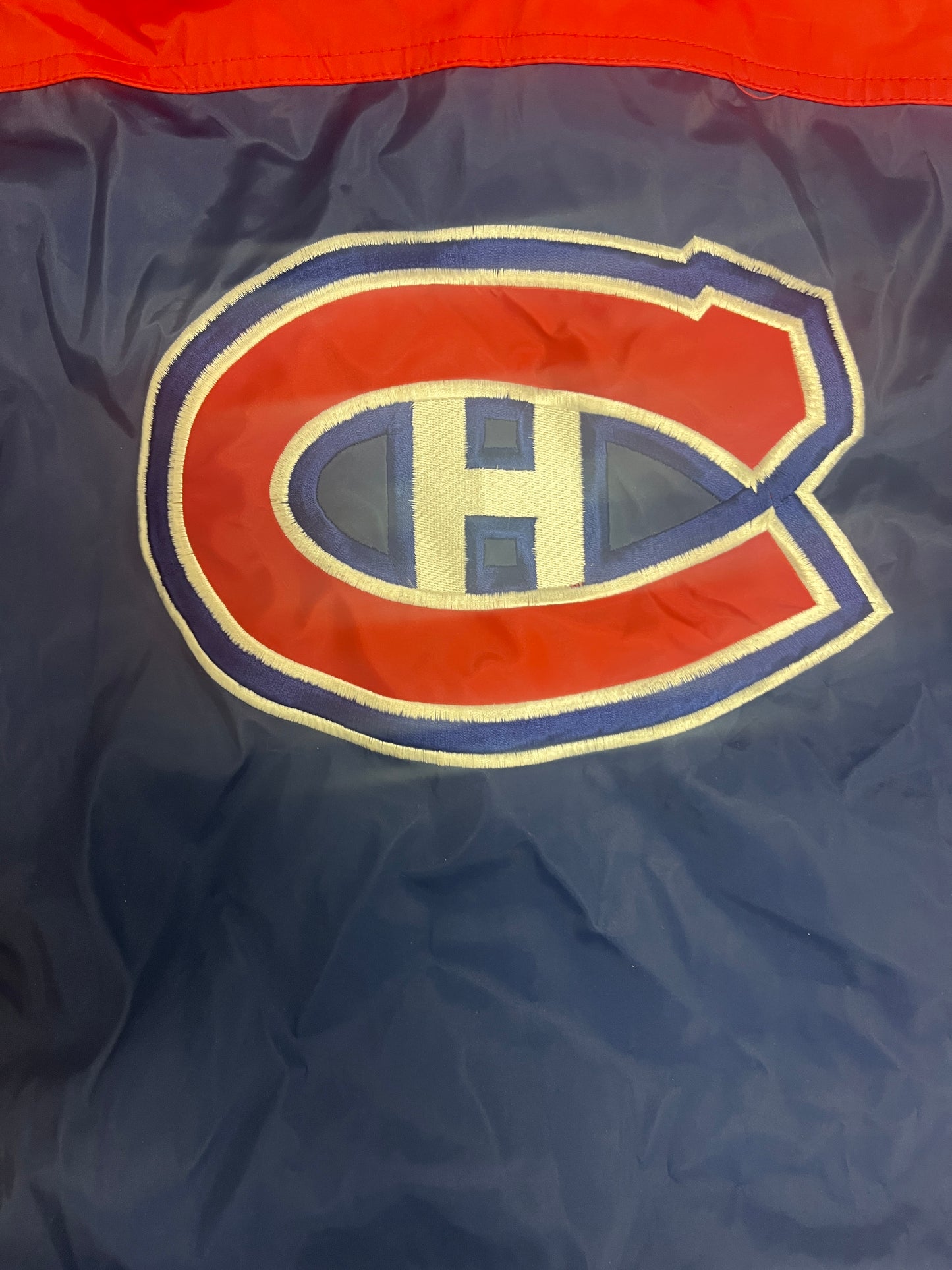 Montreal Canadiens Reversible Graphic Jacket | Size Medium | Vintage 1990s NHL Hockey Puffer Jacket |