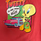 Tweety Bird Love Is A Two Way Street Graphic Tee | Size Small | Vintage 1990s Looney Tunes Cartoon Salmon T-Shirt |
