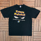Kansas Jayhawks Basketball Graphic Tee | Size X-Large | Vintage 1990s College Basketball Made in USA Black T-Shirt |