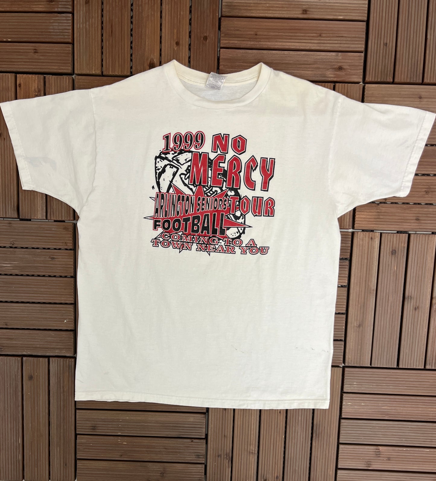 Arlington Red Devils High School Graphic Tee | Size X-Large | Vintage 1990s High School Football White T-Shirt | Free Shipping to USA |