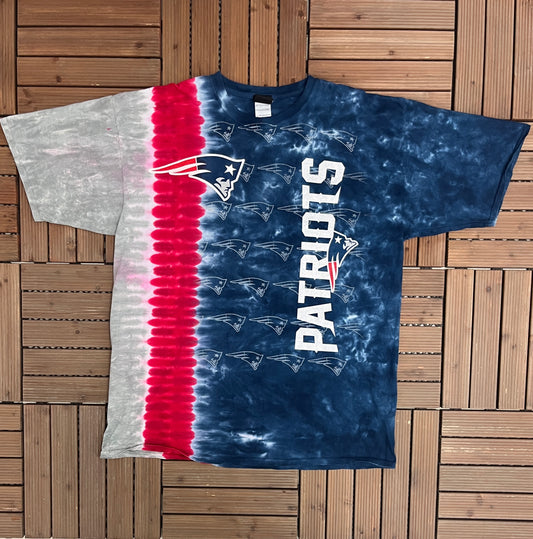 New England Patriots Graphic Tee | Size XX-Large | Vintage 2000s NFL Football Tie Dye T-Shirt |