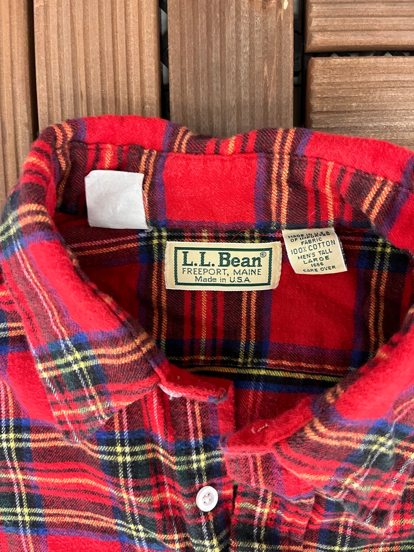 L.L. Bean Red Plaid Flannel Shirt | Size Large | Vintage 1990s Red Button Down | Made in USA |