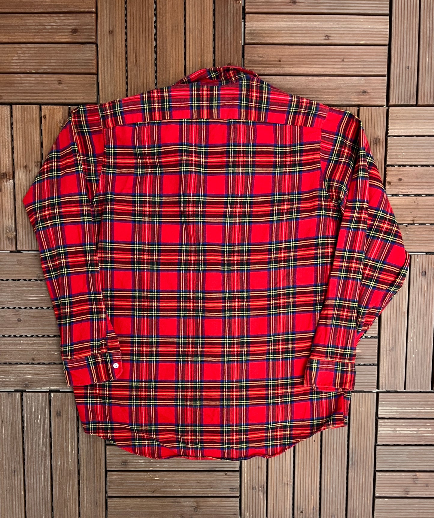 L.L. Bean Red Plaid Flannel Shirt | Size Large | Vintage 1990s Red Button Down | Made in USA |